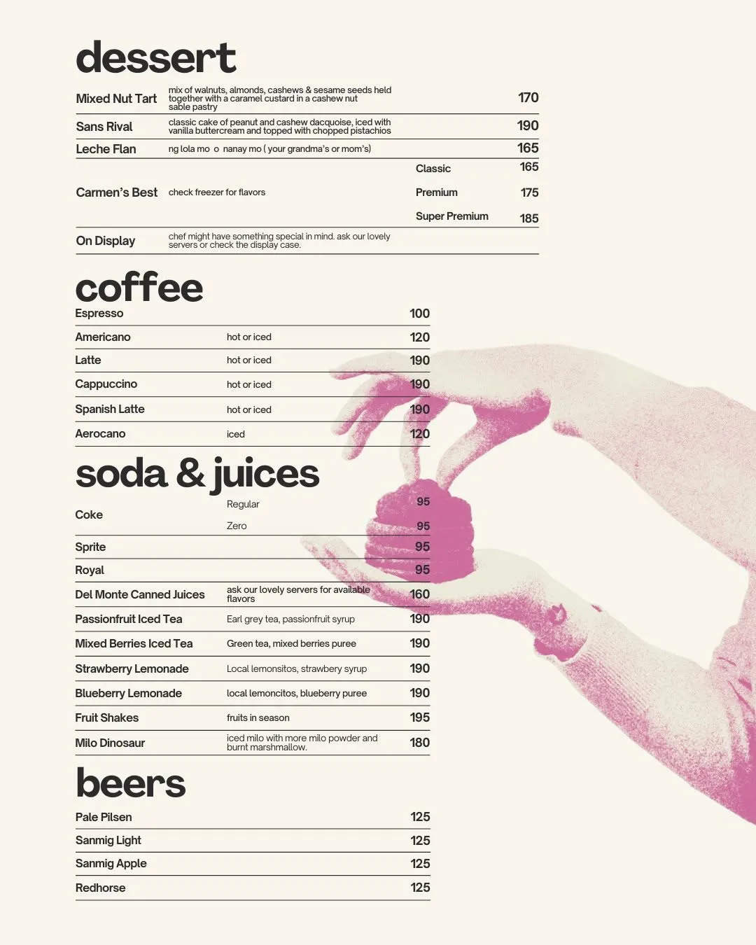 Zephyr Cafe menu